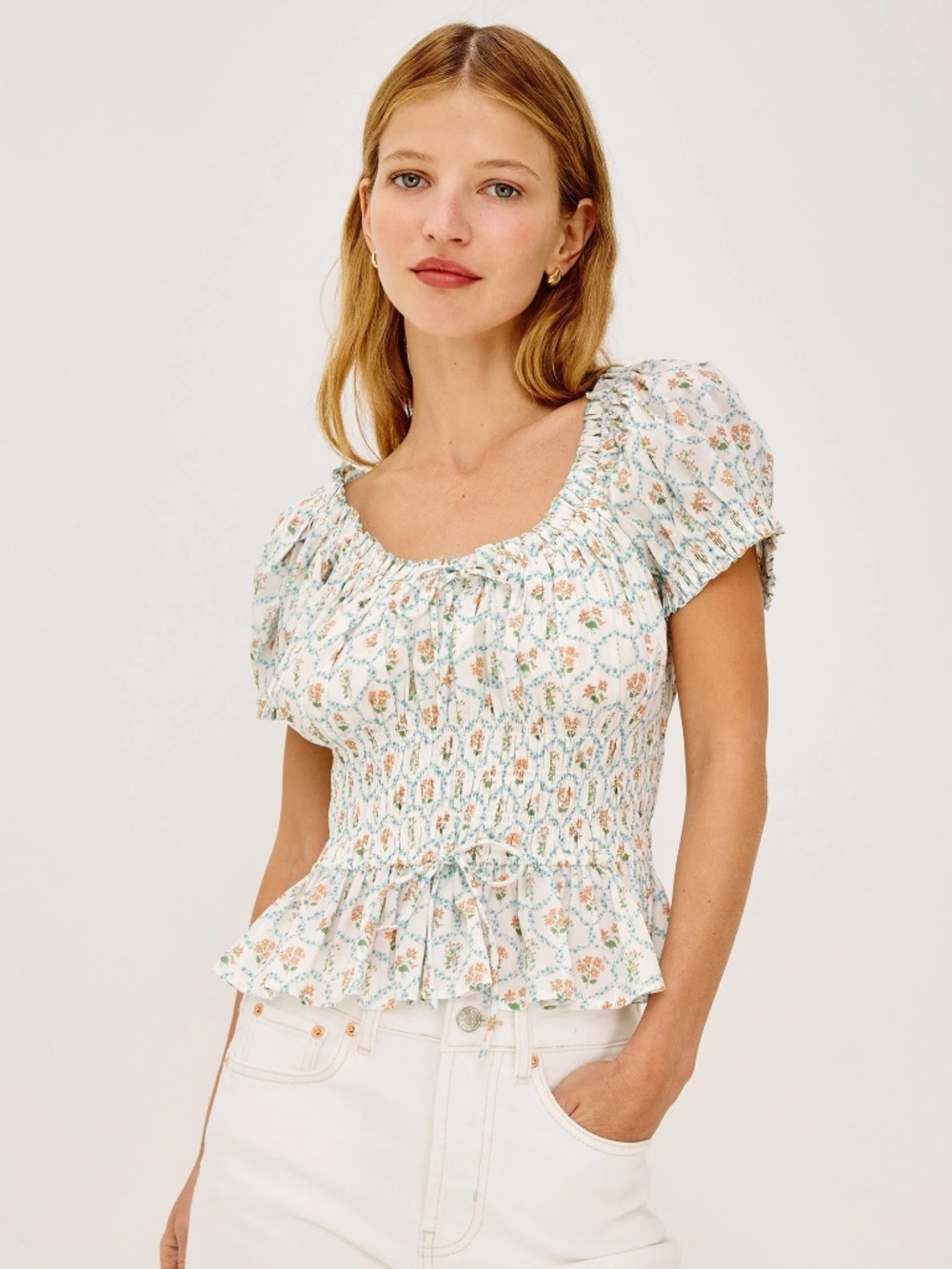 Serena Top ~ Peach Peony